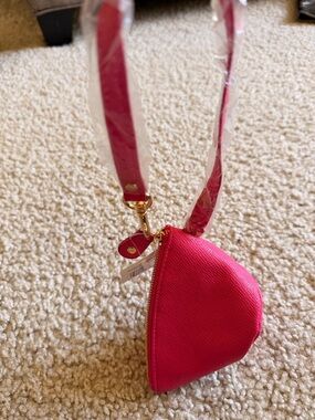 Hot Pink Mini Crossbody Coin Purse with Strap